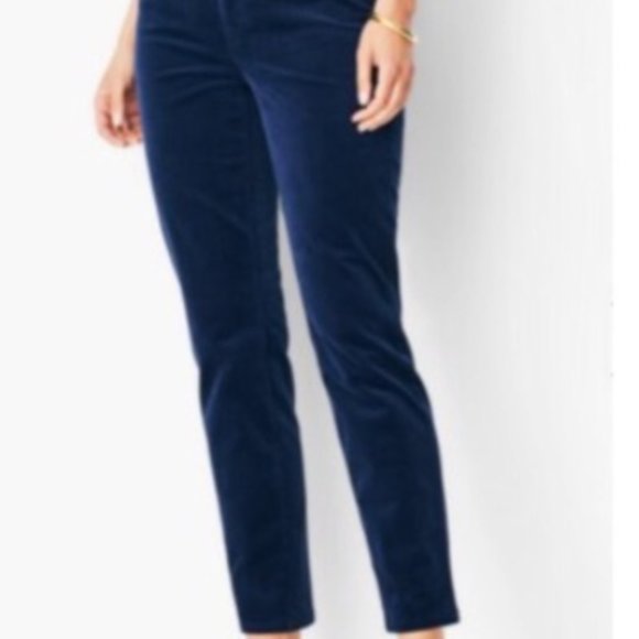 Talbots Pants - Talbots 5 Pocket Slim Ankle Fringe Navy corduroy
